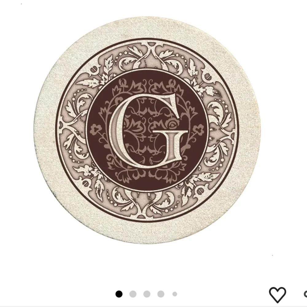 Coasters Thirstystone Monogram Coasters, All Natural Stone, Drink Absorbent - Picture 1 of 11